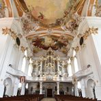 Pfarrkirche Mariä Himmelfahrt Kloster Roggenburg Blick zur Orgel