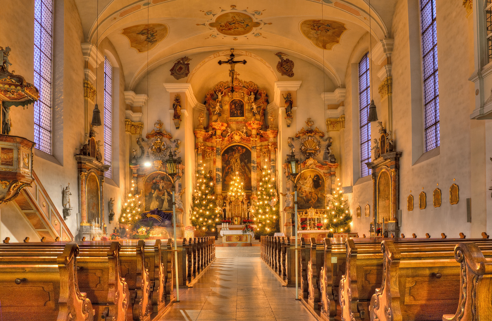 Pfarrkirche St. Martin von Innen (Langenargen) HDR