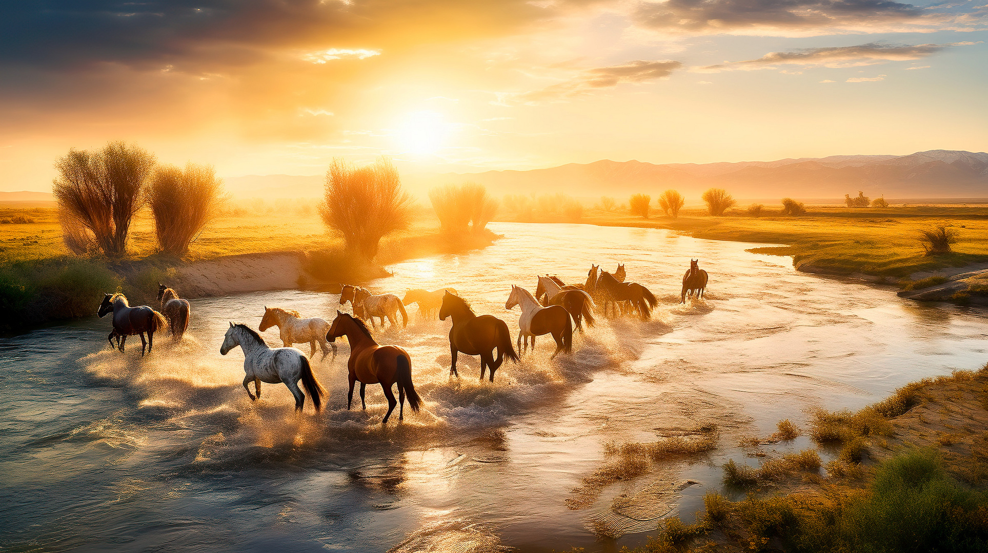 Pferde am Fluss