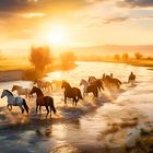 Pferde am Fluss