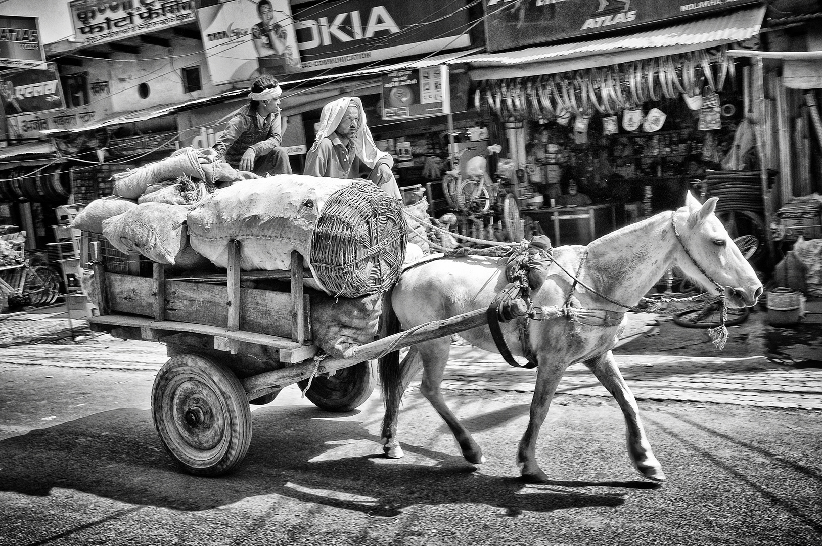Pferdekarren in Indien