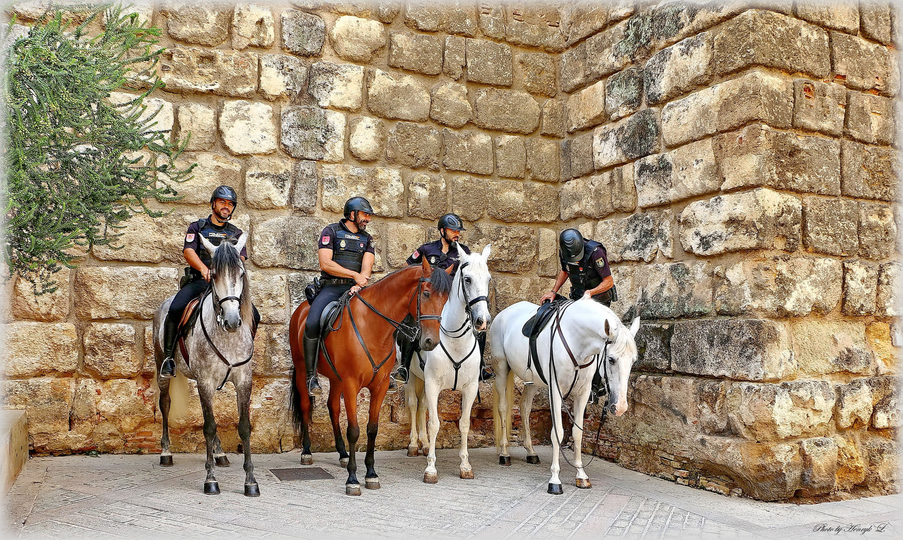 Pferdepolizei in Sevilla (Andalusien)