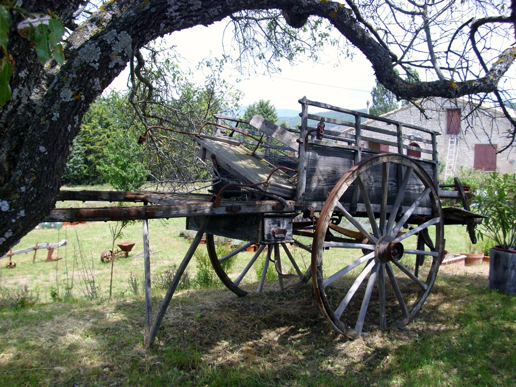 Pferdewagen vor dem Haus