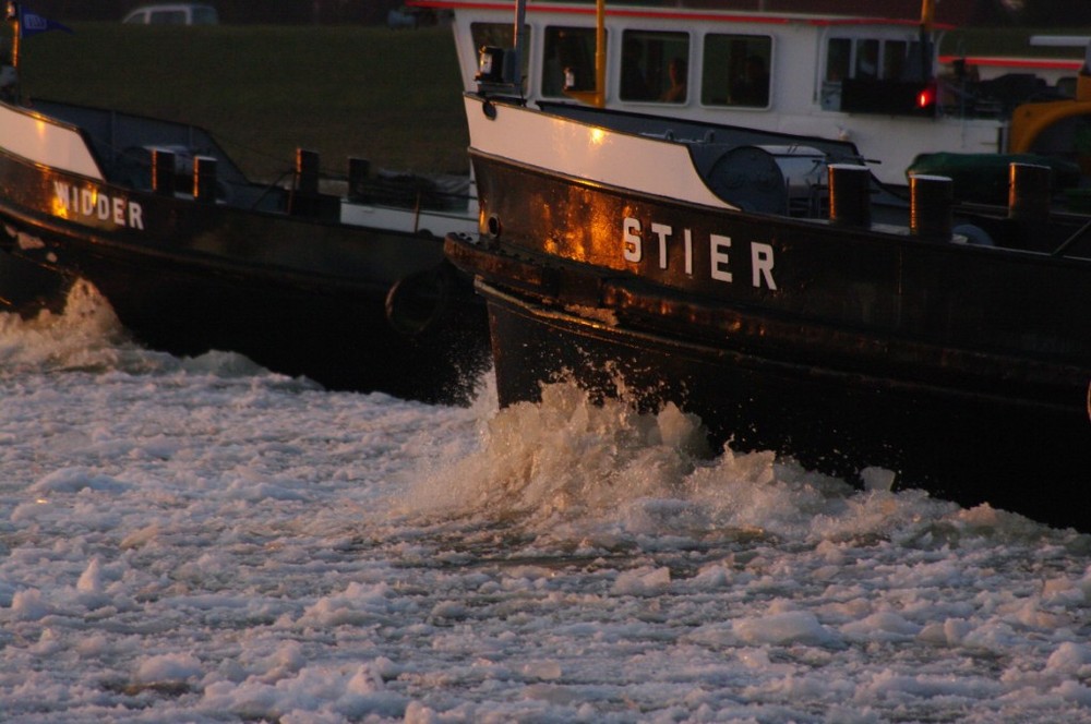 Phalanx - Eisbrecher an der Elbe bei Geesthacht