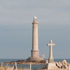 Phare du cap de la Hague avec croix