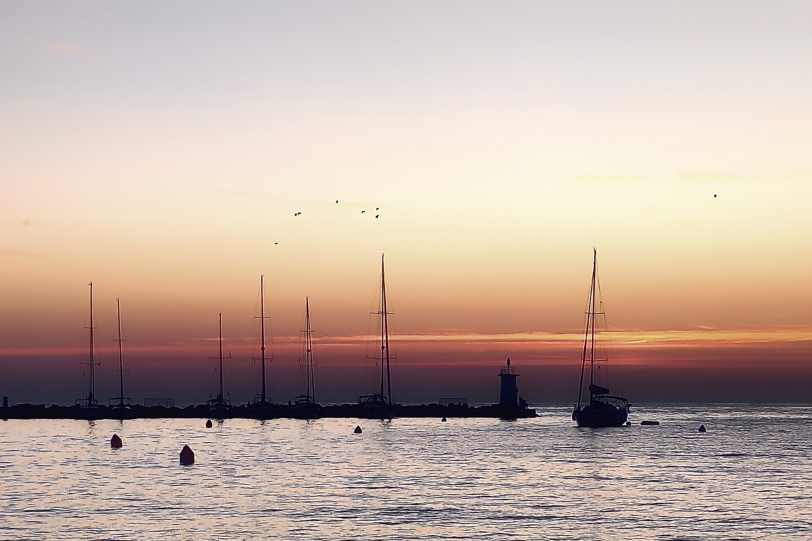 Phasen eines Sonnenuntergangs