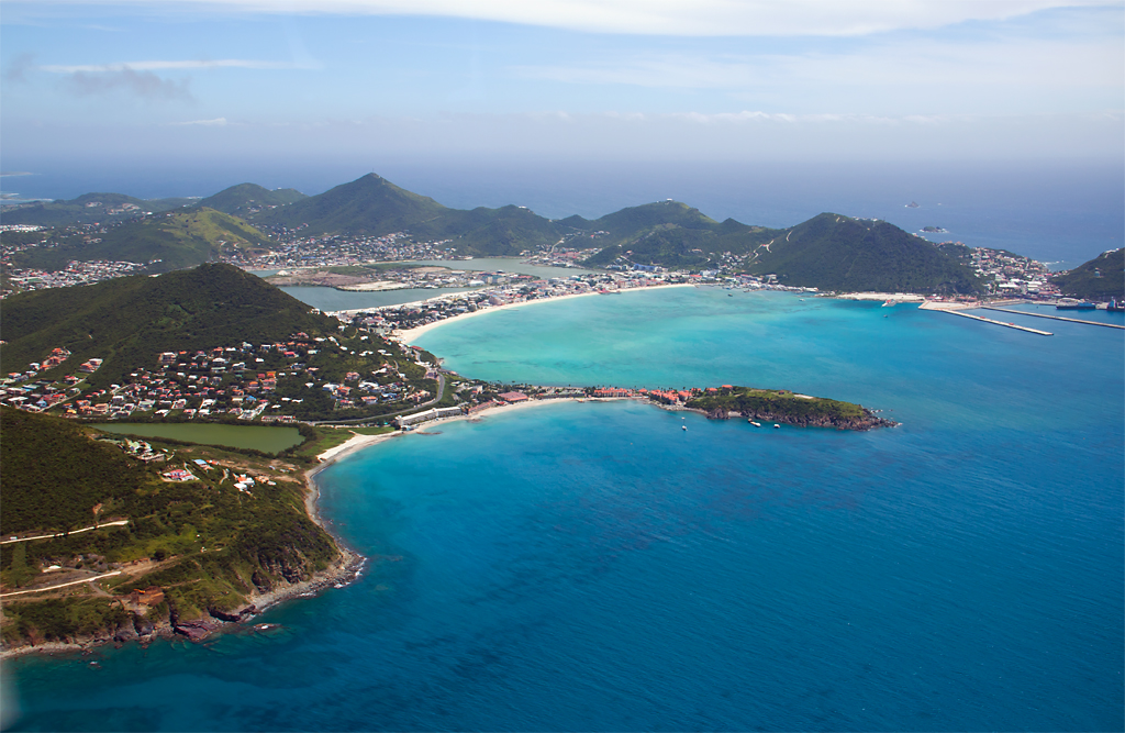 Phillipsburg / St.Maarten aus der Luft