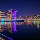 Phönixsee Dortmund Nachtblick auf die Promenade