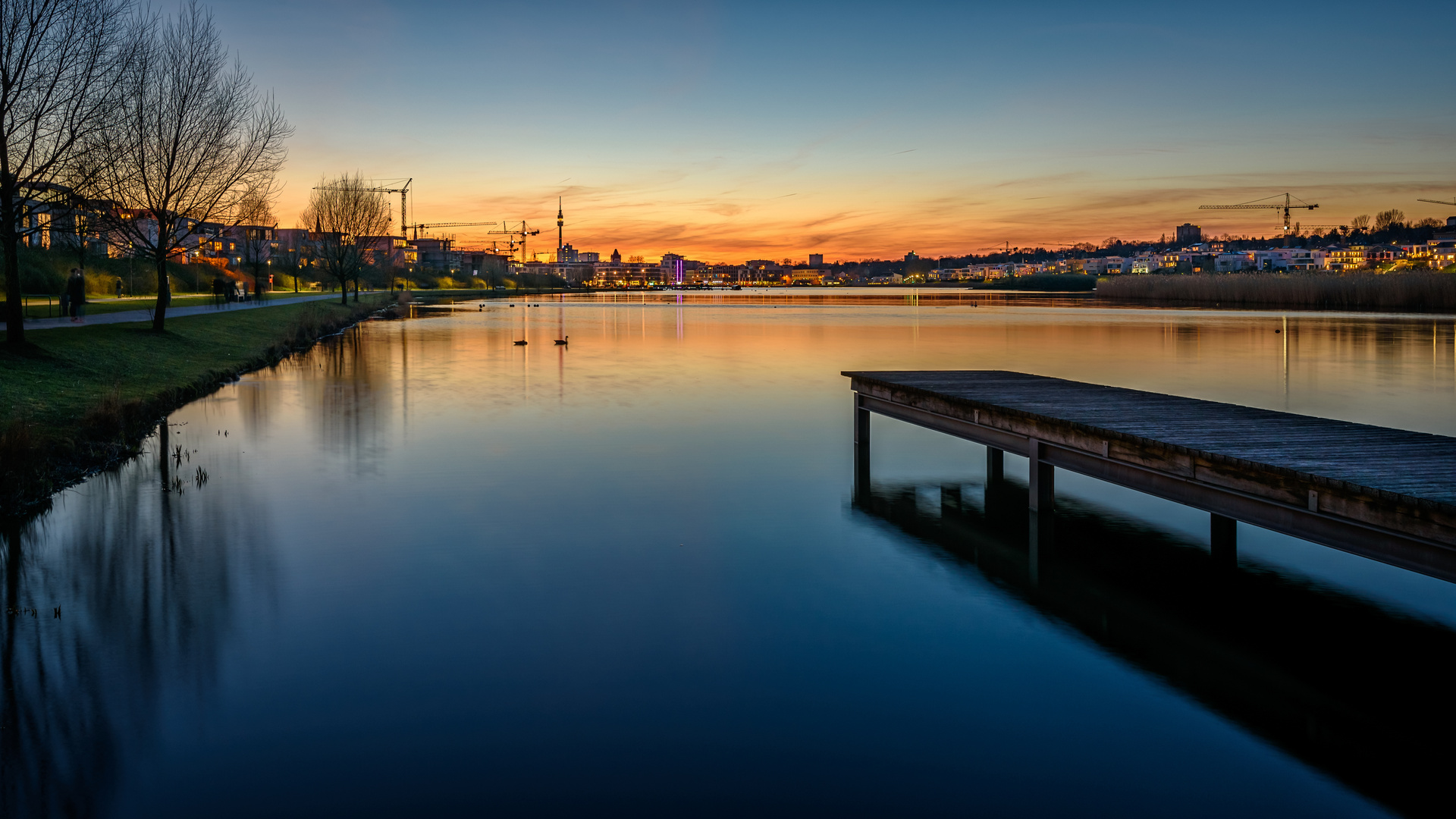 Phönixsee Dortmund Sonnenuntergang