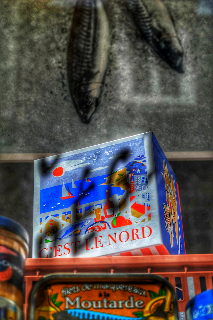 Photo de vitrine avec poisson