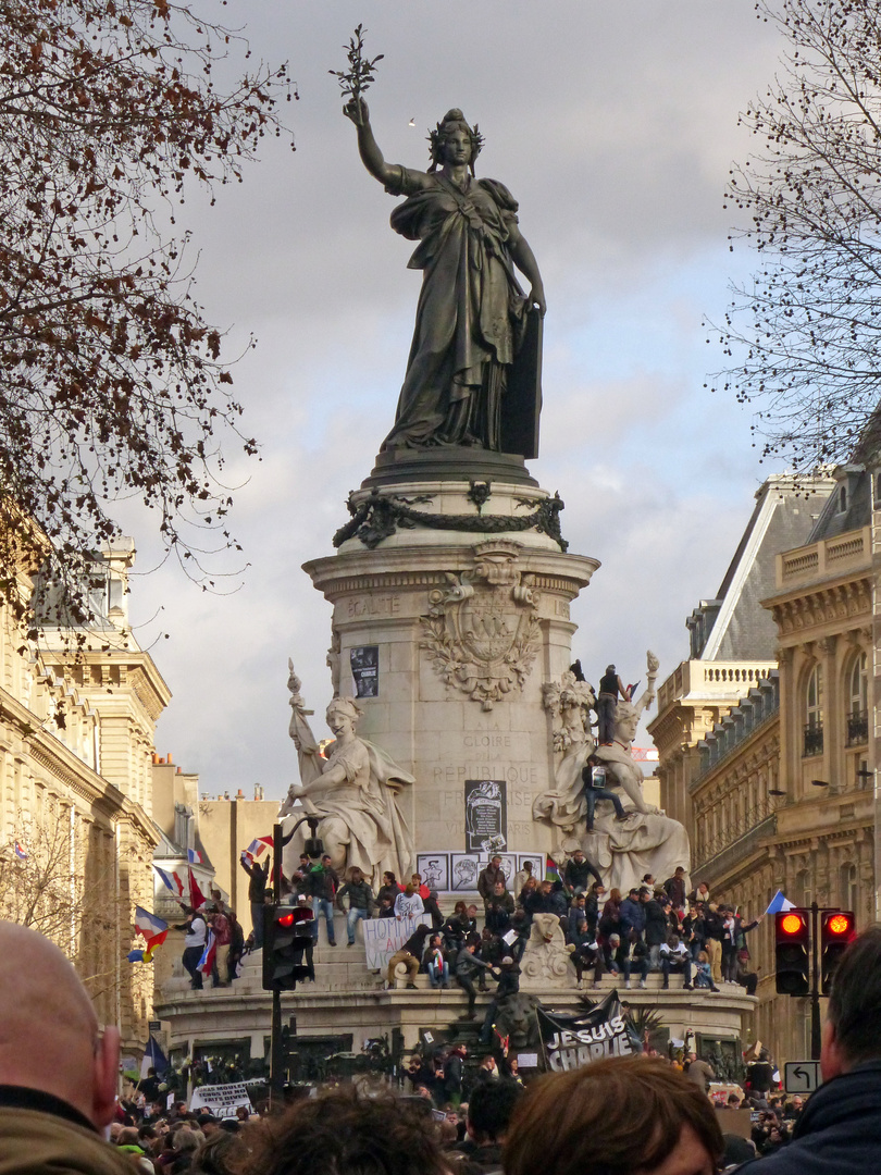 photo manifestation "Je suis Charlie " © Place de la République à Paris 11 janvier 2015