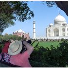 Photo- Scene infront of the Taj  Mahal in India