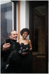 Photographer with model