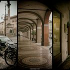 Piacenza, portici di piazza duomo, trittico