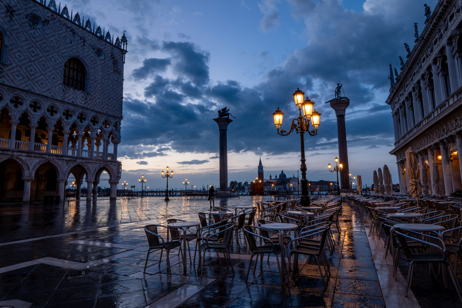 Piazetta San Marco bei Sonnenaufgang Venedig