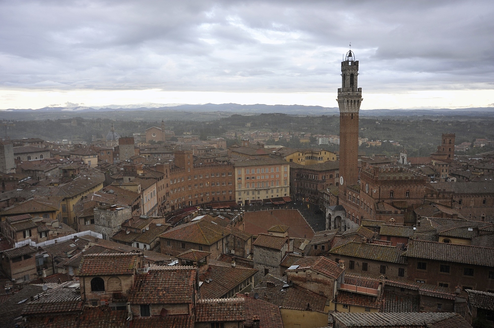 Piazza del Campo, Regen