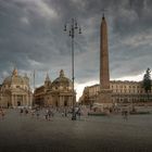 Piazza Popolo kurz vor einem Gewitterausbruch