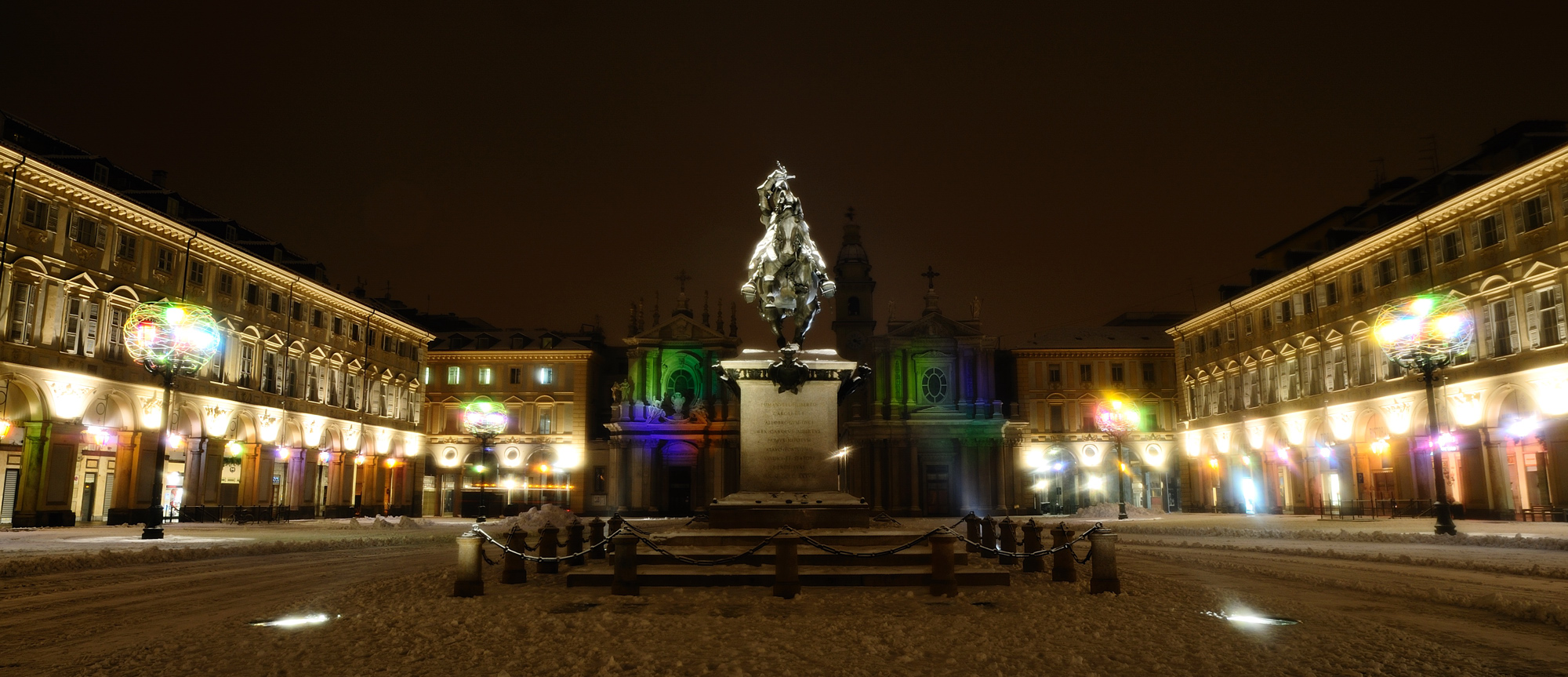 Piazza S.Carlo - Torino - Notturno sotto la neve