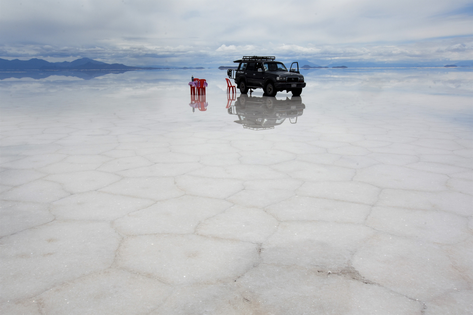 Picknick auf dem Salar de Uyuni