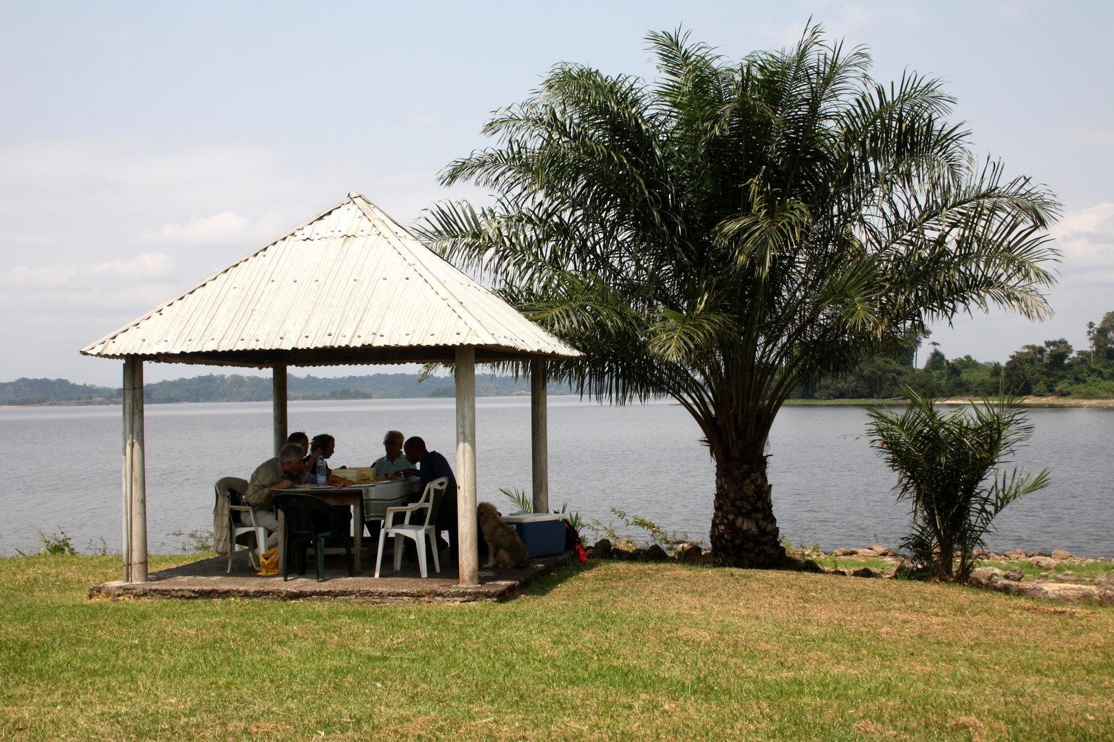 Picknick auf der Insel im See