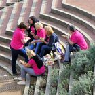 Picknick auf der Treppe