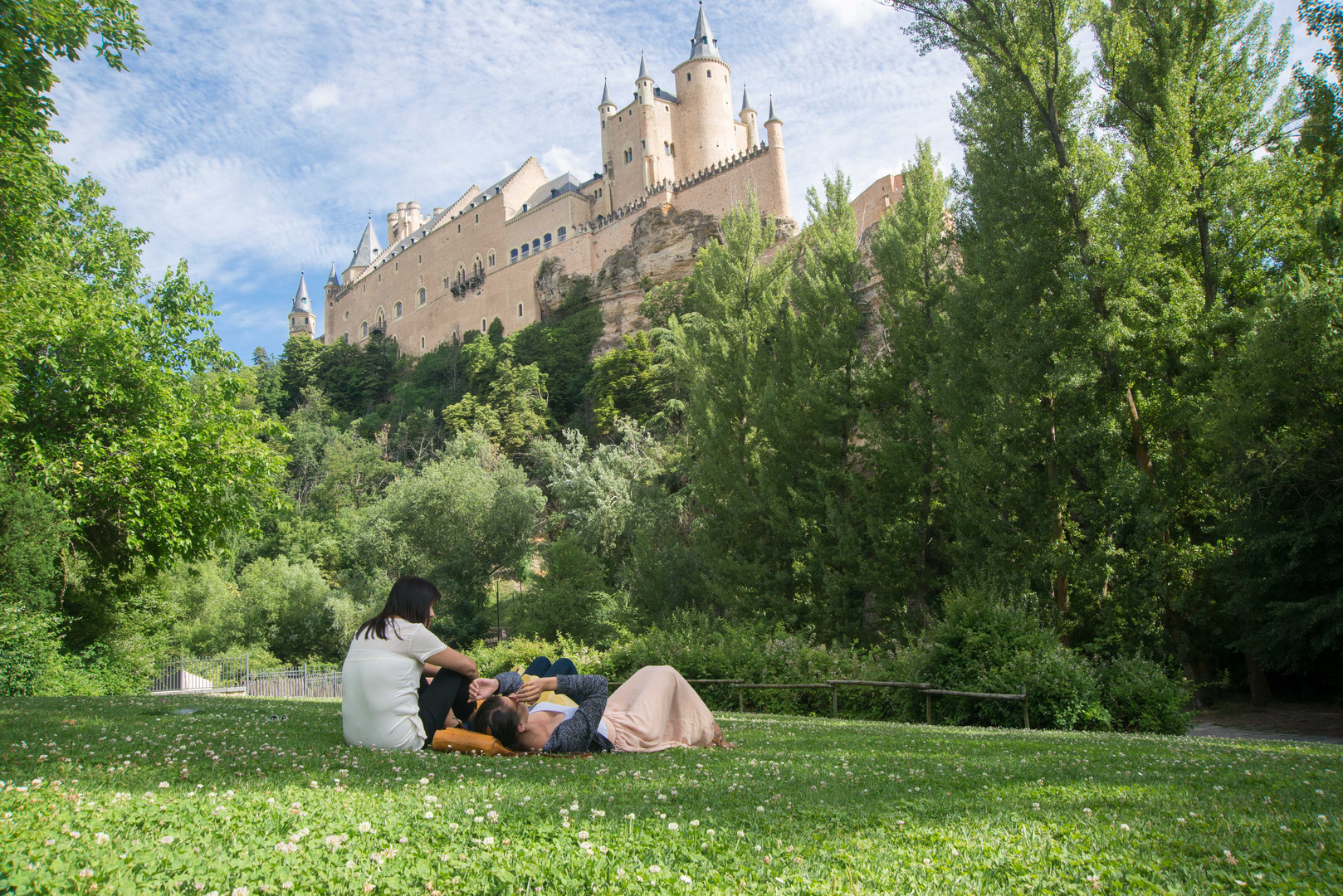 Picnic group under the castle