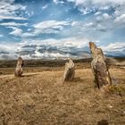 Piedras milenarias en dia de tormenta