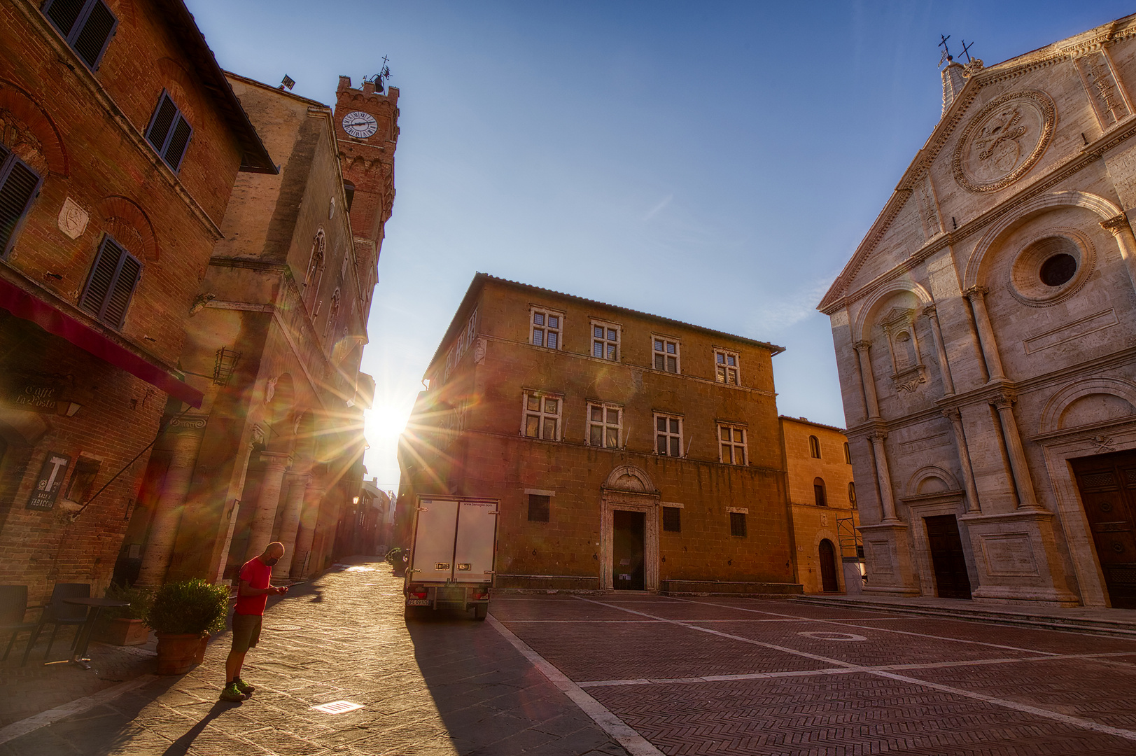 Pienza am Morgen - Piazza Pio II