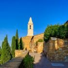 Pienza - an der Stadtmauer die Morgensonne genießen