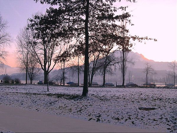 Pilatus in einem Dezember-Sonnenuntergang