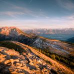 Pilatuskette: Pilatus Kulm im letzten Licht