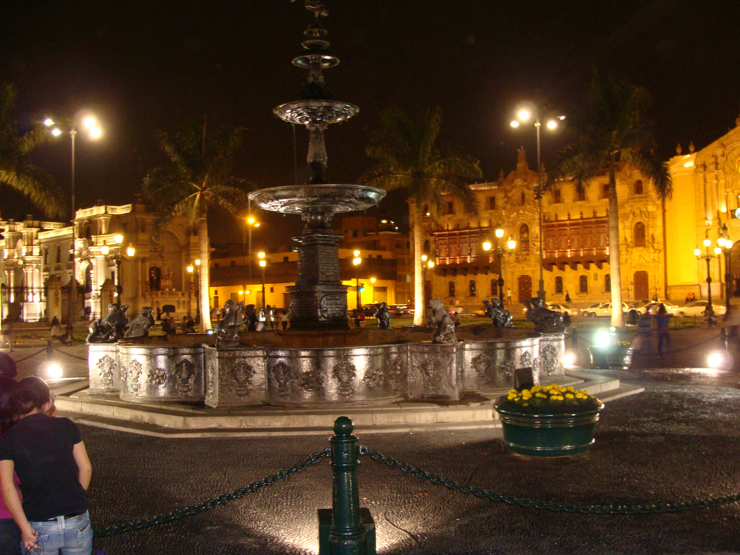 PILETA PLAZA MAYOR DE LIMA , DE NOCHE