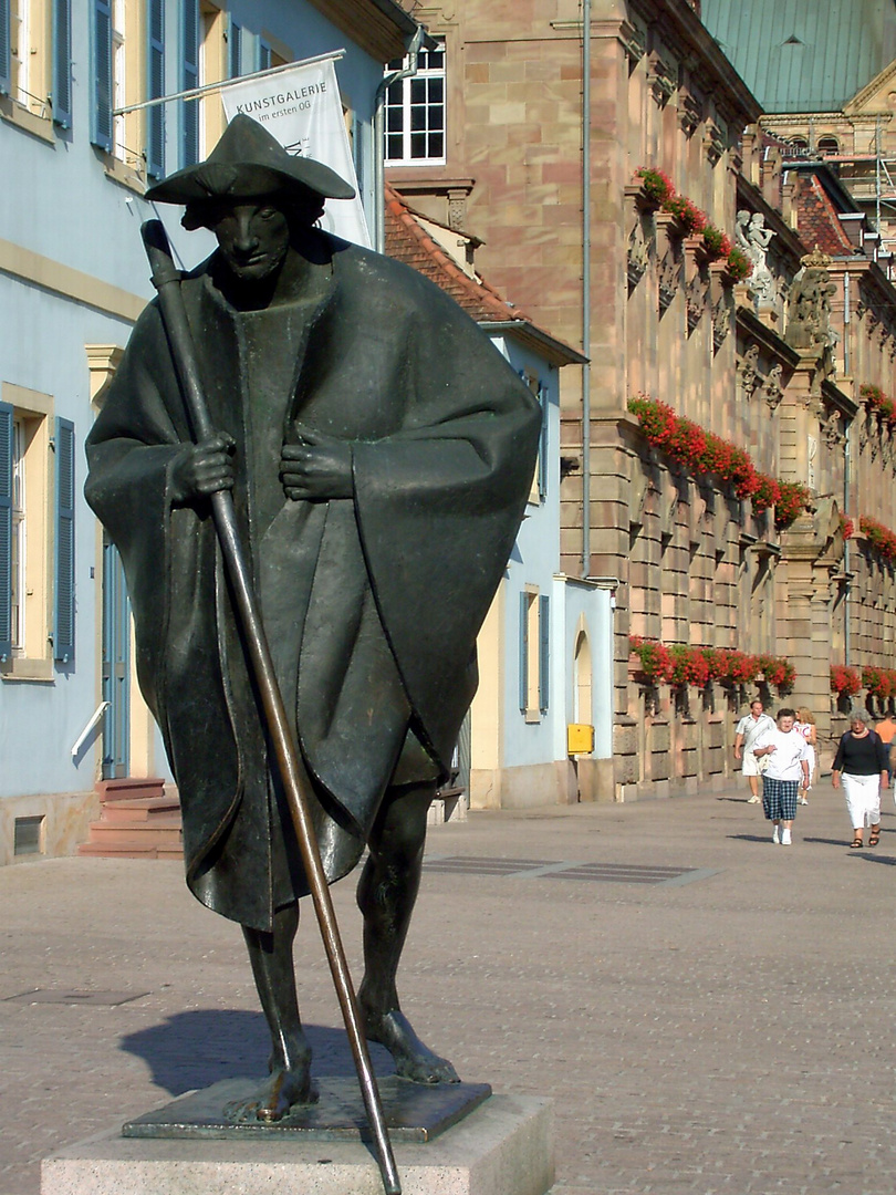 Pilger in der Altstadt von Speyer