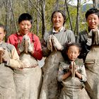 Pilgerfamilie in Tibet