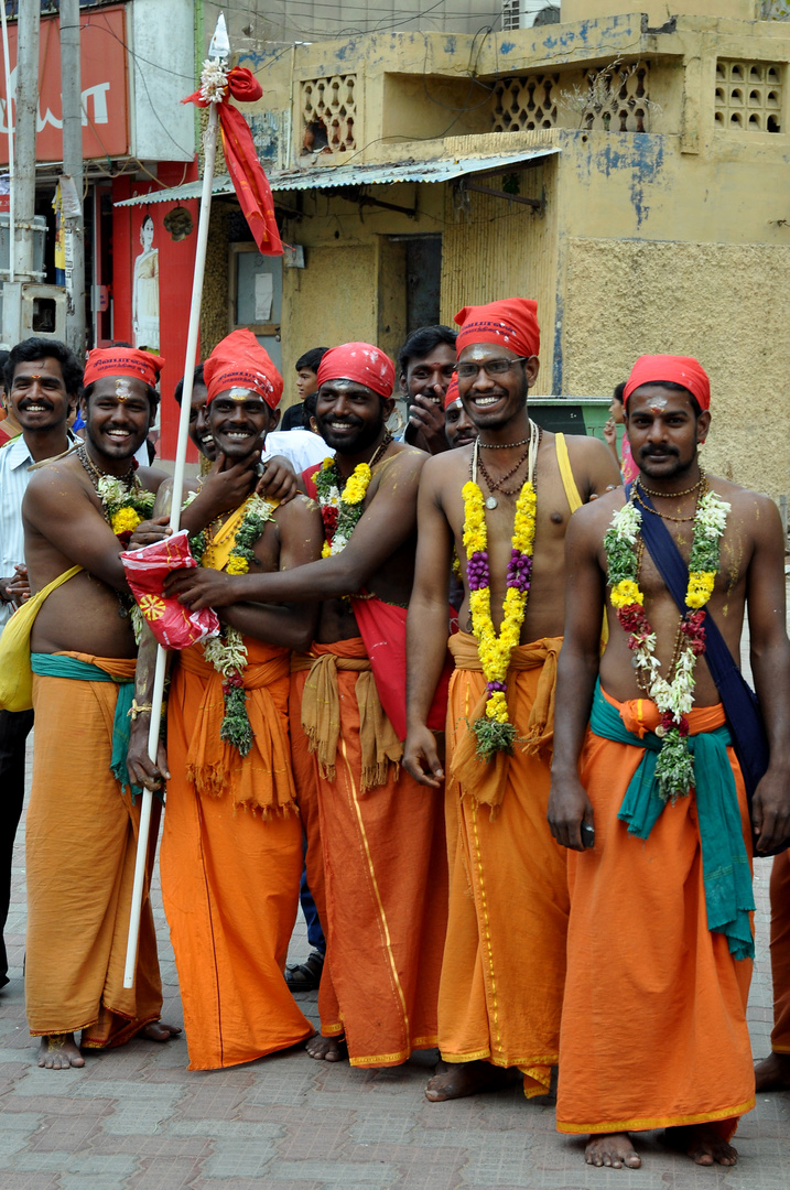 Pilgergruppe in Madurai