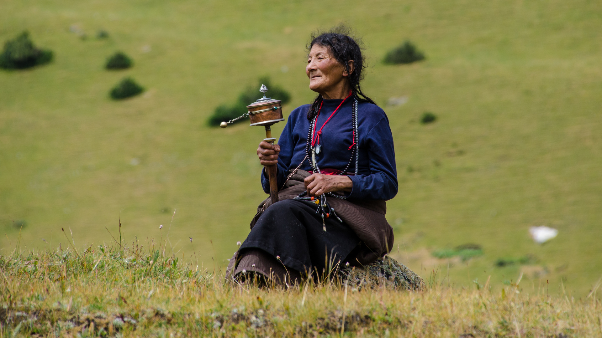 Pilgerin im Xinluhai Nature Reserve Osttibet