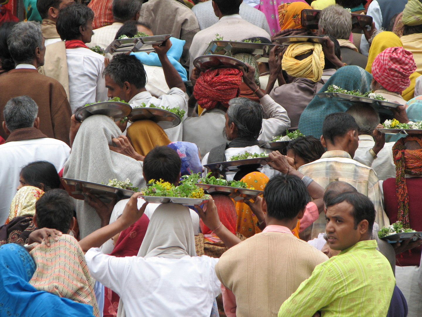 pilgrims and their offerings