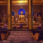 Pilgrims meditation in Shwedagon complex