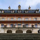 Pillnitz von Elbseite mit Treppe zur Elbe