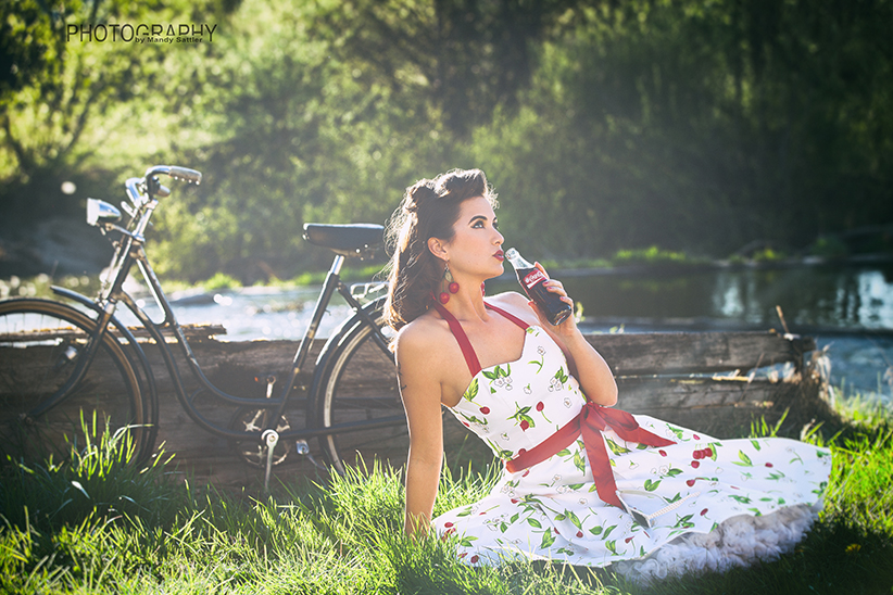 Pin Up Girl with Bicycle