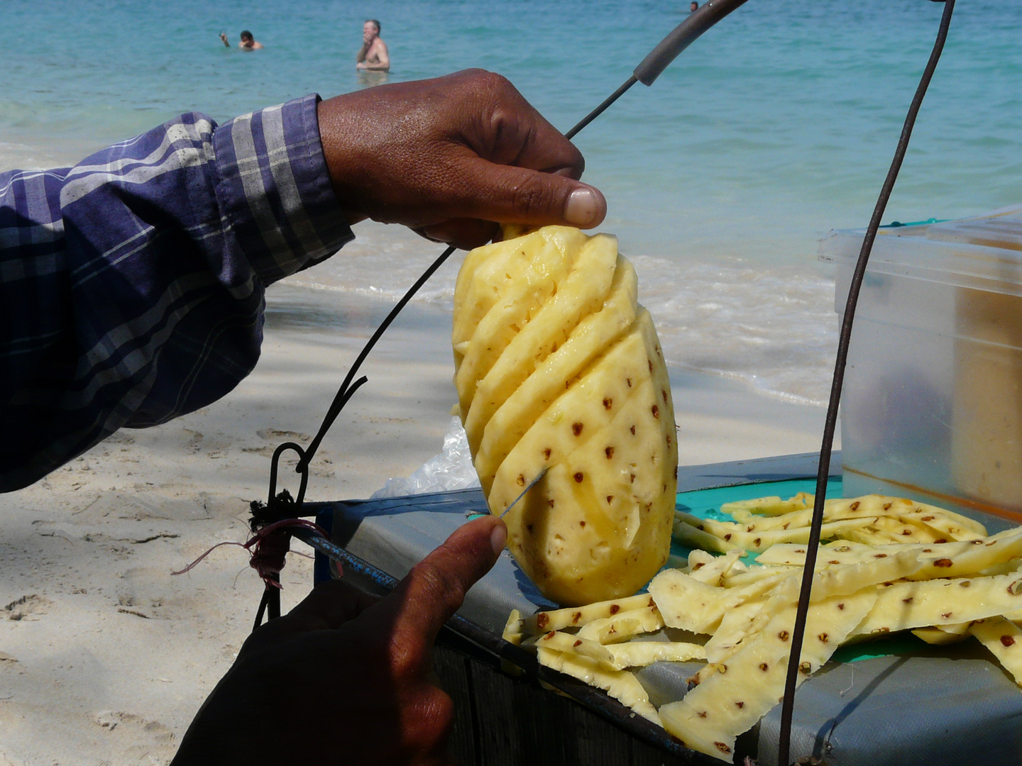 pineapple dessert on on the beach