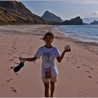 pink beach sunset/ Komodo island/ Indonesia