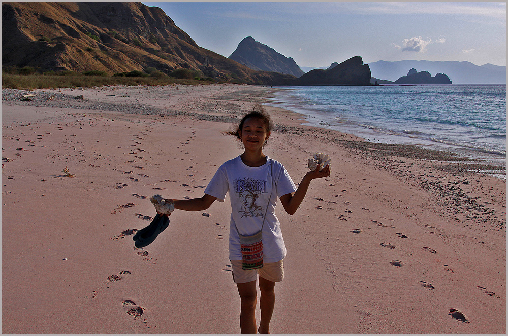 pink beach sunset/ Komodo island/ Indonesia