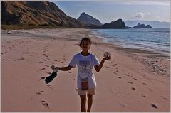 pink beach sunset/ Komodo island/ Indonesia