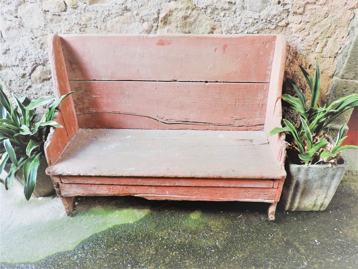 Pink bench