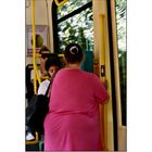 pink in the tram