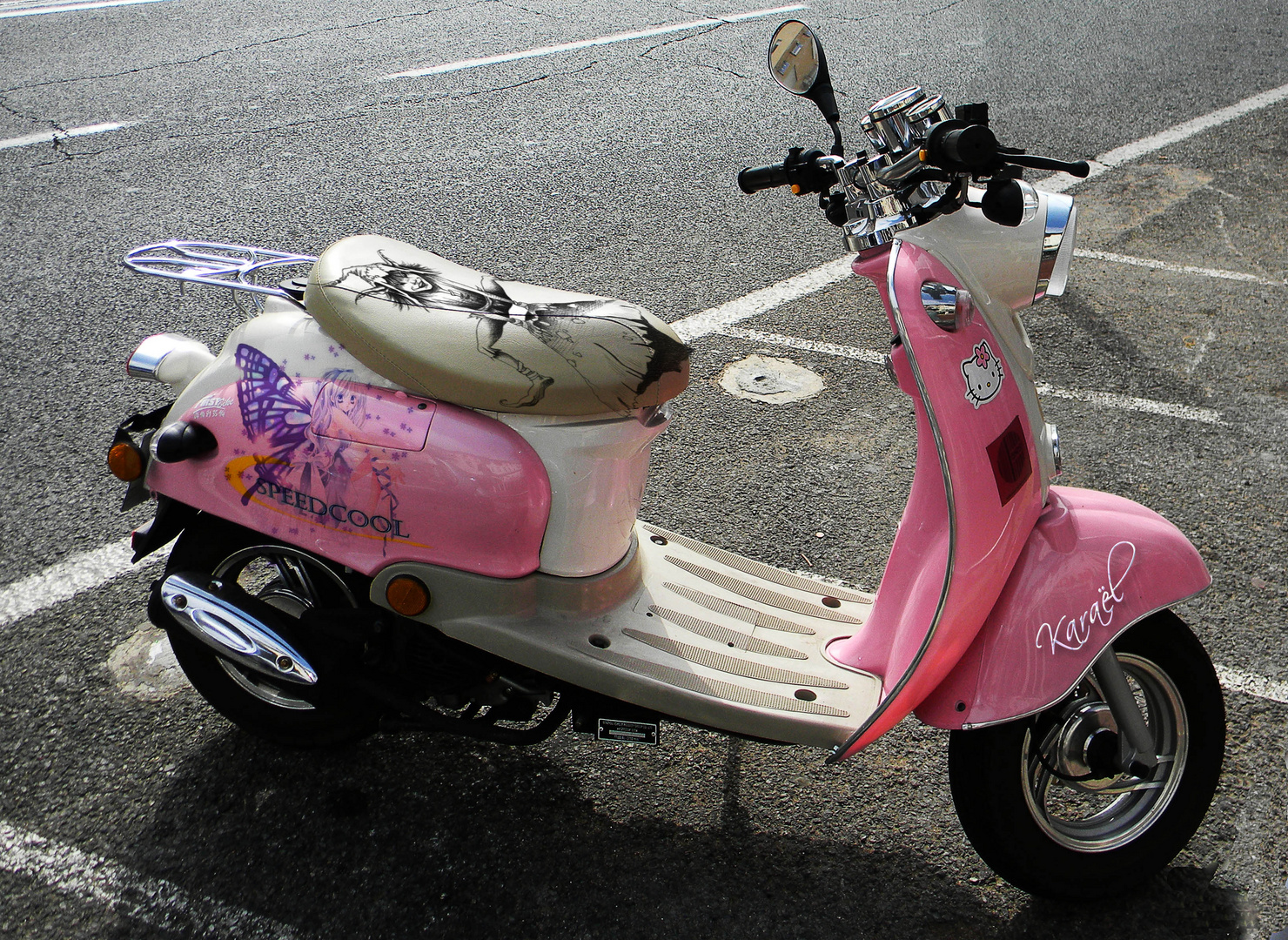 Pink scooter