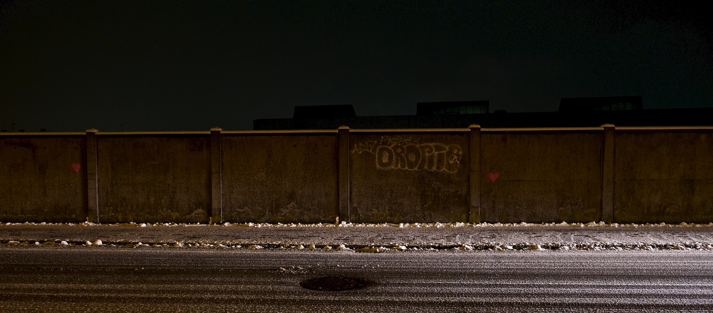 pinke herchzen (herzen) in einer winternacht