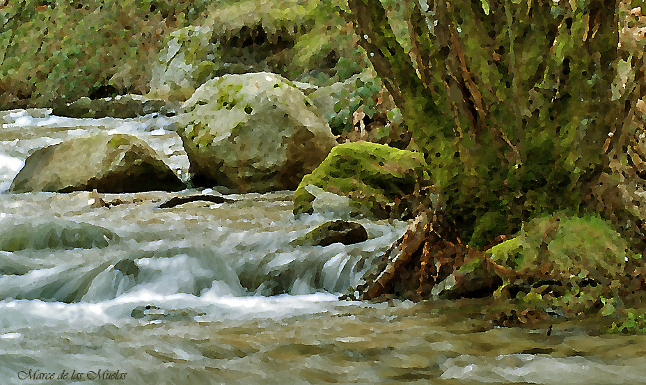 ...pintando el agua...