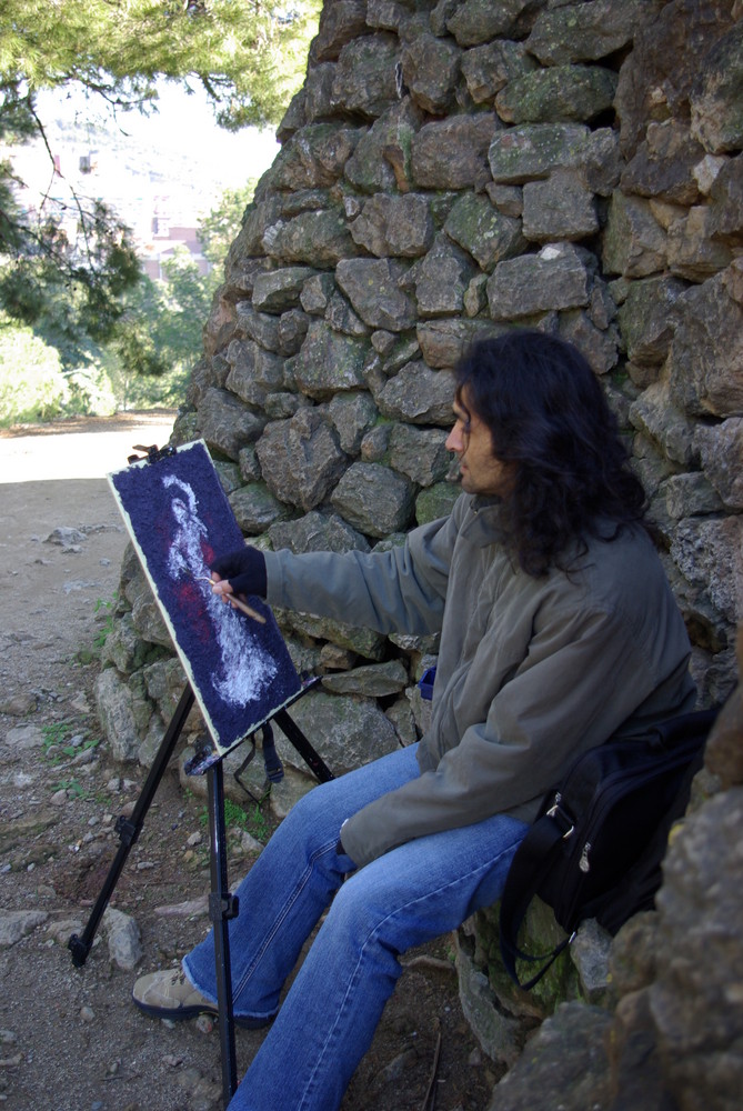 Pintor en el Parc Guell